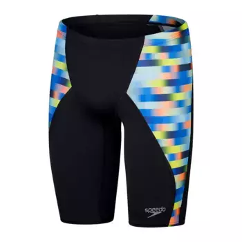 Плавки Speedo мужские с V-образным вырезом и цифровым принтом по всей поверхности длиной до середины бедра, синий