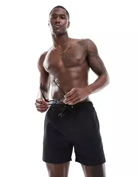 Плавки средней длины черного цвета New Look