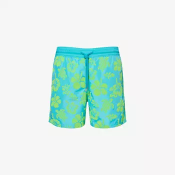 Плавки Vilebrequin Mahina с графическим принтом, зелено-голубой