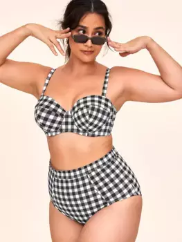 Плавки Vivien с завышенной талией Adore Me, черный