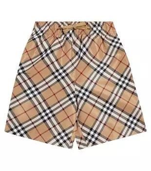 Плавки в клетку burberry Burberry Kids, бежевый