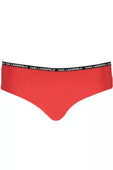 Плавки женские Karl Lagerfeld Beachwear пляжные с контрастной резинкой, красный
