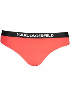Плавки женские Karl Lagerfeld Beachwear пляжные с контрастным декором, красный/черный