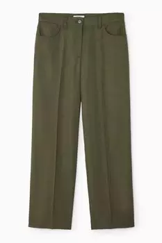 Плавные брюки с прямыми ногами-regular fit COS, темный хаки