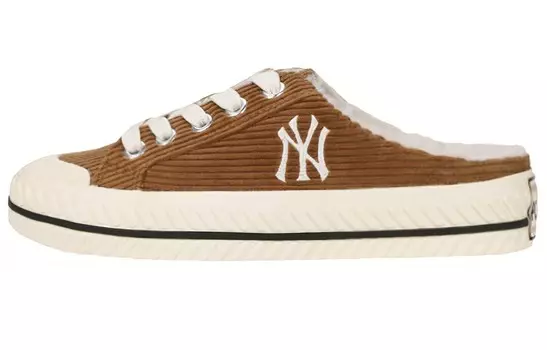 Playball Mule Canvas Shoes Unisex Low Top Brown Mlb