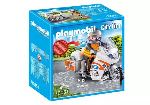 Playmobil, блоки для мотоциклов скорой помощи со светодиодной подсветкой, 70051