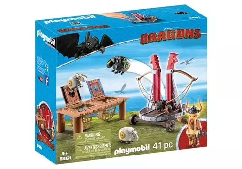 Playmobil, блоки Gobber the Grumpy с помощью овечьей катапульты, 9461