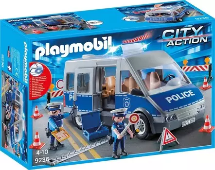 Playmobil, блоки Полицейская машина с блокпостом, 9236