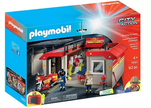 Playmobil, Портативная пожарная станция, складывающаяся в чемодан, 5663
