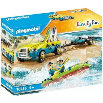 Playmobil, Семейный автомобильчик со строительными блоками для прицепа для каноэ, 70436