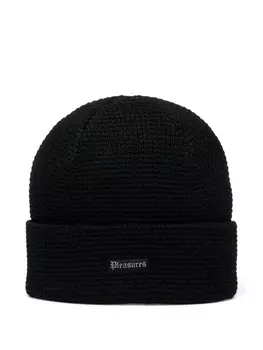 Pleasures фактурная шапка бини, черный