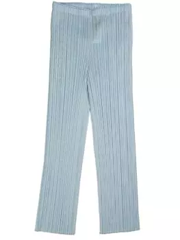 Pleats Please Issey Miyake брюки облегающего кроя с эффектом плиссе, синий