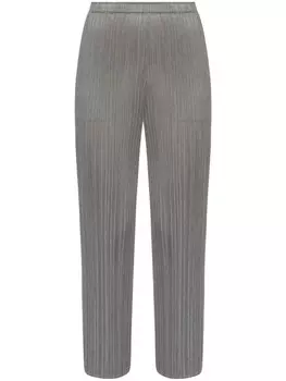 Pleats Please Issey Miyake брюки прямого кроя со складками, серый