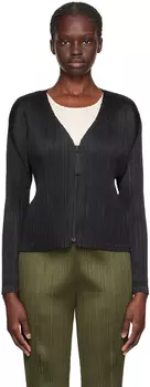 Pleats Please Issey Miyake Черный кардиган Monthly Colors, сентябрь