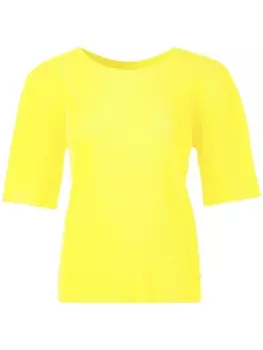Pleats Please Issey Miyake футболка с отделкой в рубчик, желтый