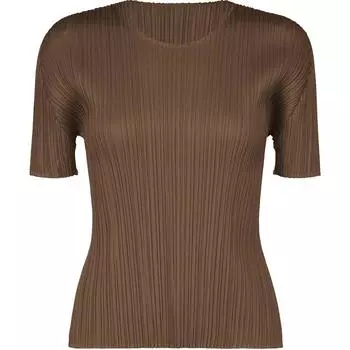 PLEATS PLEASE ISSEY MIYAKE Футболка женская коричневая