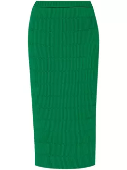 Pleats Please Issey Miyake Юбка миди с эффектом дрожь, зеленый