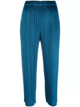Pleats Please Issey Miyake Mc August pliss cropped trousers, синий