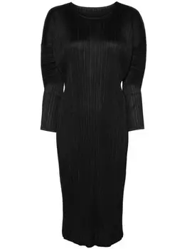 Pleats Please Issey Miyake Monthly Colors: октябрьское платье миди, черный