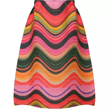 PLEATS PLEASE ISSEY MIYAKE Осень-зима 22, повседневная длинная юбка, женская, розовые