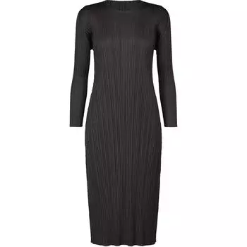 PLEATS PLEASE ISSEY MIYAKE Осень-зима 24 Платье с длинными рукавами женское, черное