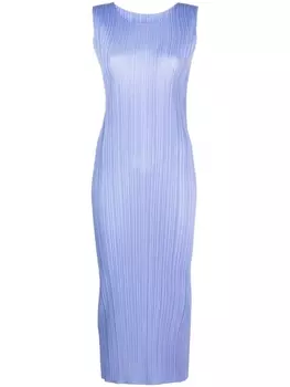 Pleats Please Issey Miyake платье макси со складками, фиолетовый