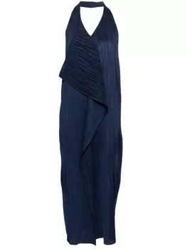 Pleats Please Issey Miyake платье макси Monthly Colors : November, синий