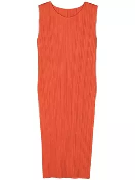 Pleats Please Issey Miyake платье миди Monthly Colors: July, оранжевый