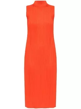 Pleats Please Issey Miyake платье миди Monthly Colors: April, оранжевый