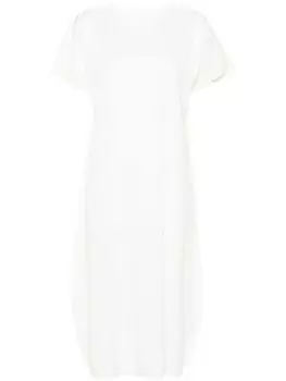 Pleats Please Issey Miyake платье миди A-Poc Form в рубчик, белый