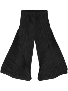 Pleats Please Issey Miyake pliss cropped trousers, черный