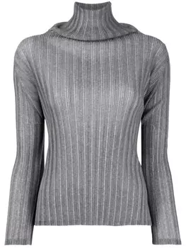 Pleats Please Issey Miyake pliss-effect top, серый
