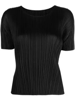 Pleats Please Issey Miyake плиссированная футболка, черный