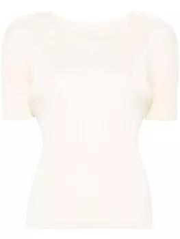 Pleats Please Issey Miyake плиссированная футболка, нейтральный цвет