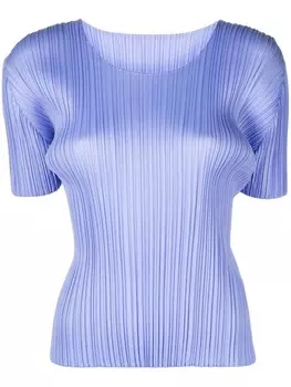 Pleats Please Issey Miyake плиссированная футболка, синий