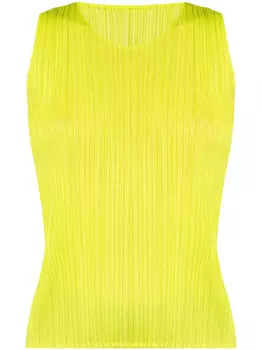 Pleats Please Issey Miyake плиссированная майка, желтый