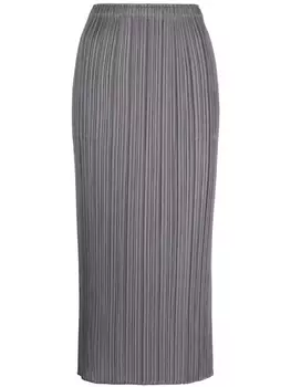 Pleats Please Issey Miyake плиссированная юбка миди, серый
