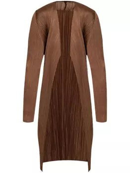 Pleats Please Issey Miyake плиссированное пальто, коричневый