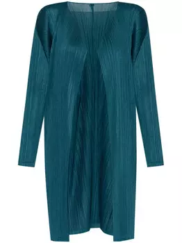 Pleats Please Issey Miyake плиссированное пальто, зеленый