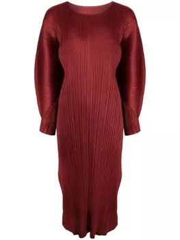 Pleats Please Issey Miyake плиссированное платье миди November, красный