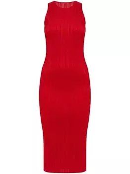 Pleats Please Issey Miyake плиссированное платье миди, красный