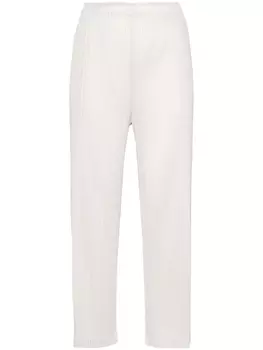 Pleats Please Issey Miyake плиссированные брюки прямого кроя, нейтральный цвет