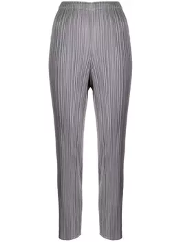 Pleats Please Issey Miyake плиссированные брюки узкого кроя, серый