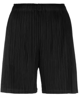 Pleats Please Issey Miyake плиссированные шорты Thicker Bottoms 1, черный