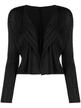 Pleats Please Issey Miyake плиссированный кардиган без застежки, черный