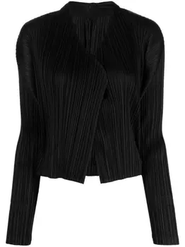 Pleats Please Issey Miyake плиссированный кардиган December, черный