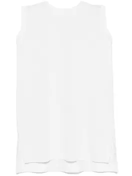 Pleats Please Issey Miyake плиссированный топ без рукавов, белый