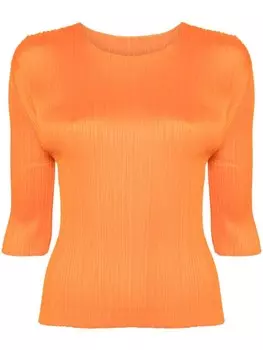 Pleats Please Issey Miyake плиссированный топ, оранжевый