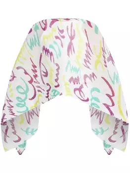 Pleats Please Issey Miyake полностью плиссированное прозрачное пончо, белый