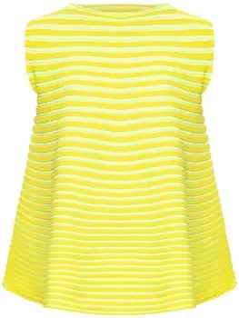 Pleats Please Issey Miyake полосатая футболка из рубчатого трикотажа, желтый